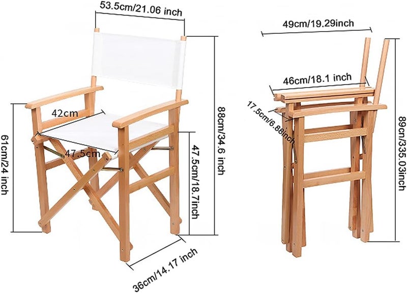 TBACW 1 Set (3pcs) 20.86" L x 16.14" W Director Chair Canvas Replacement Cover Canvas Covers (with Fiberglass Director Chair Stick) for Directors Chairs Director Chair Replacement Canvas (Blue) - Image 4